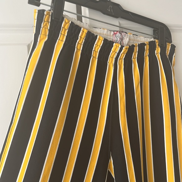 Black and Yellow Stripe Pants - Picture 2 of 3